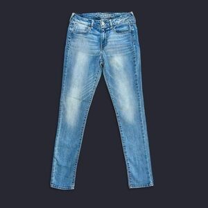 American Eagle AE High Rise Waisted Super Stretch Light Blue Jegging Skinny